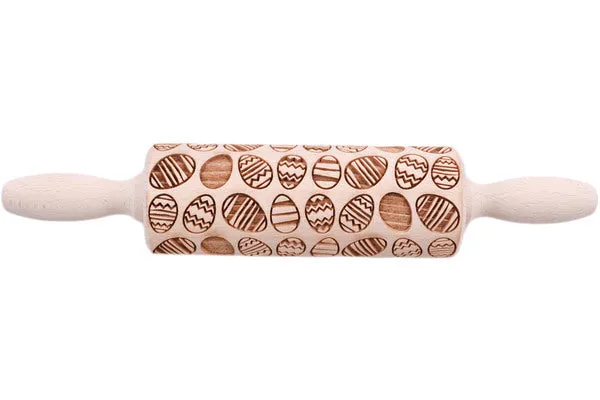 9" Wooden Rolling Pin - Easter Eggs