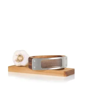 Adhoc Wooden Garlic Press With Stainless Blade Chopping Board