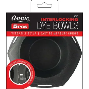 Annie Interlocking Tint Bowls 5ct Black