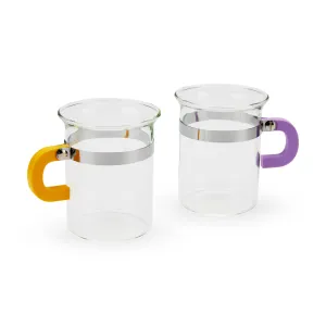 Bodum Chambord Coffee Cups - Set of 2 - Yellow/ Lilac