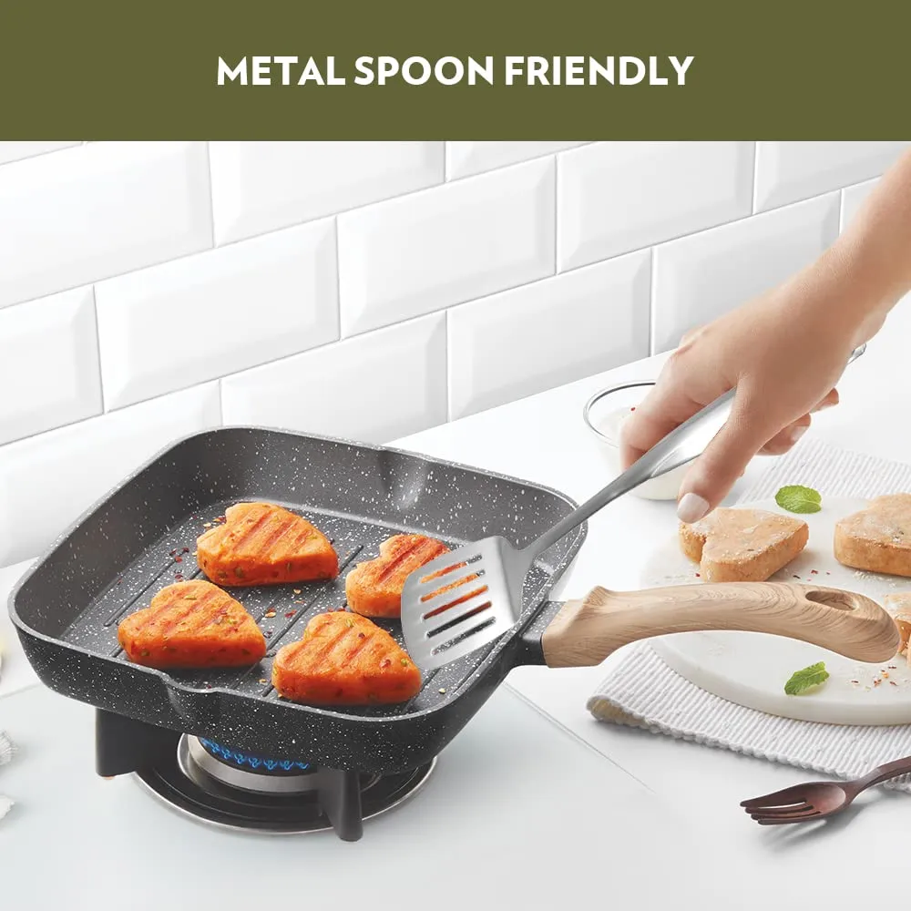 Borosil Vajra Nonstick Grill Fry Pan, Square