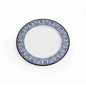 Che Brucia Arabesque Blue Porcelain Flat Plate