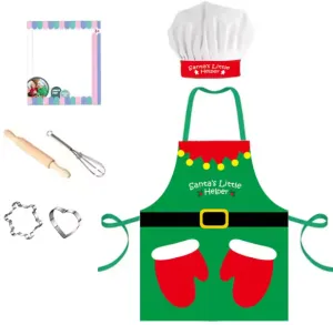 Child's Apron - Junior Chef Set - Santa's Little Helper Christmas RTCKCA