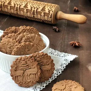 Christmas Embossed Rolling Pin - EngraveMaster