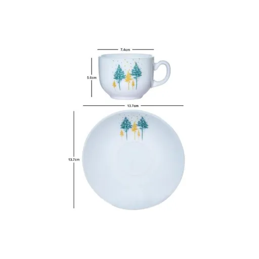 Costa Royale  Pine Cup & Saucer Set, 6 Pcs for cello