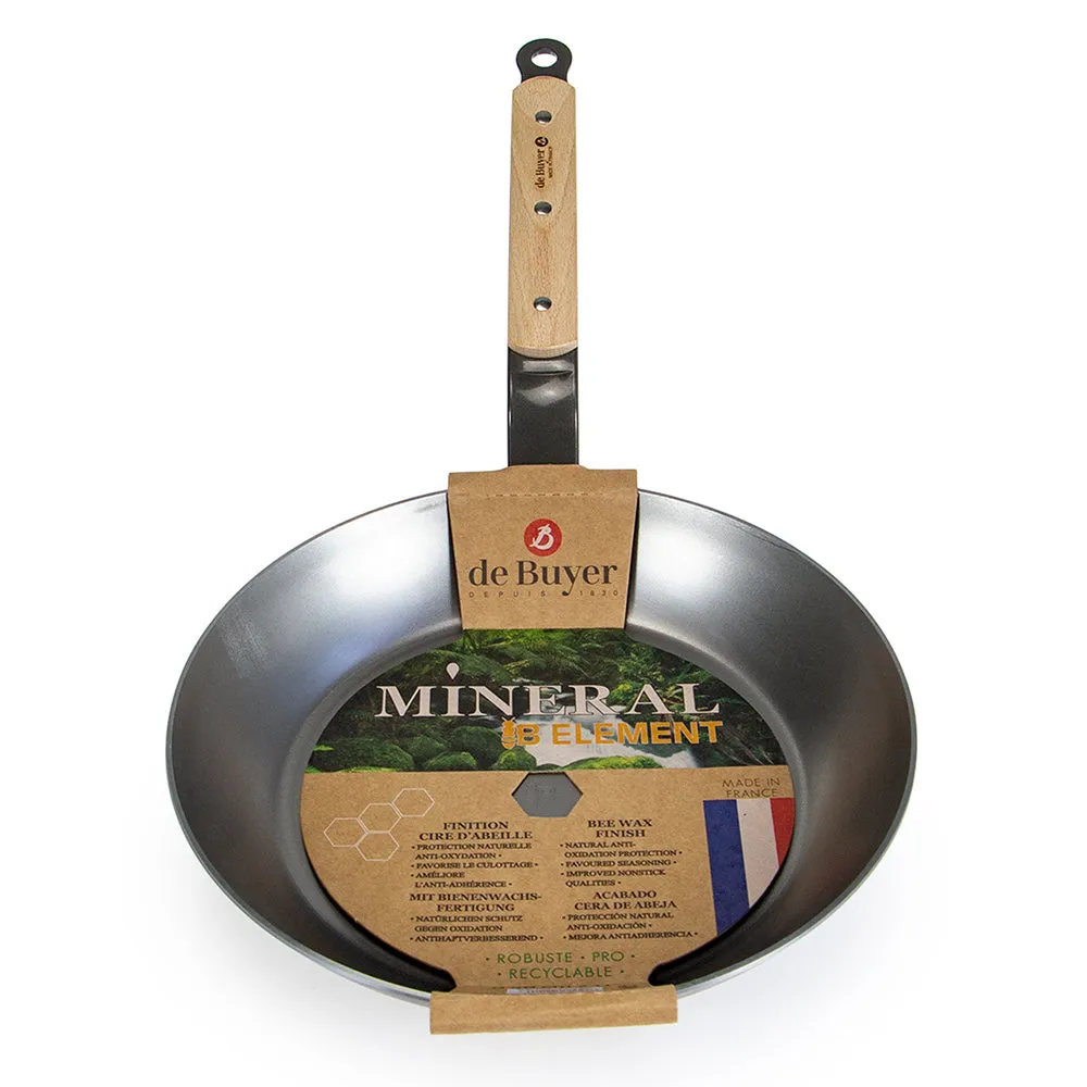 De Buyer Mineral B Element Frypan with Wood Handle