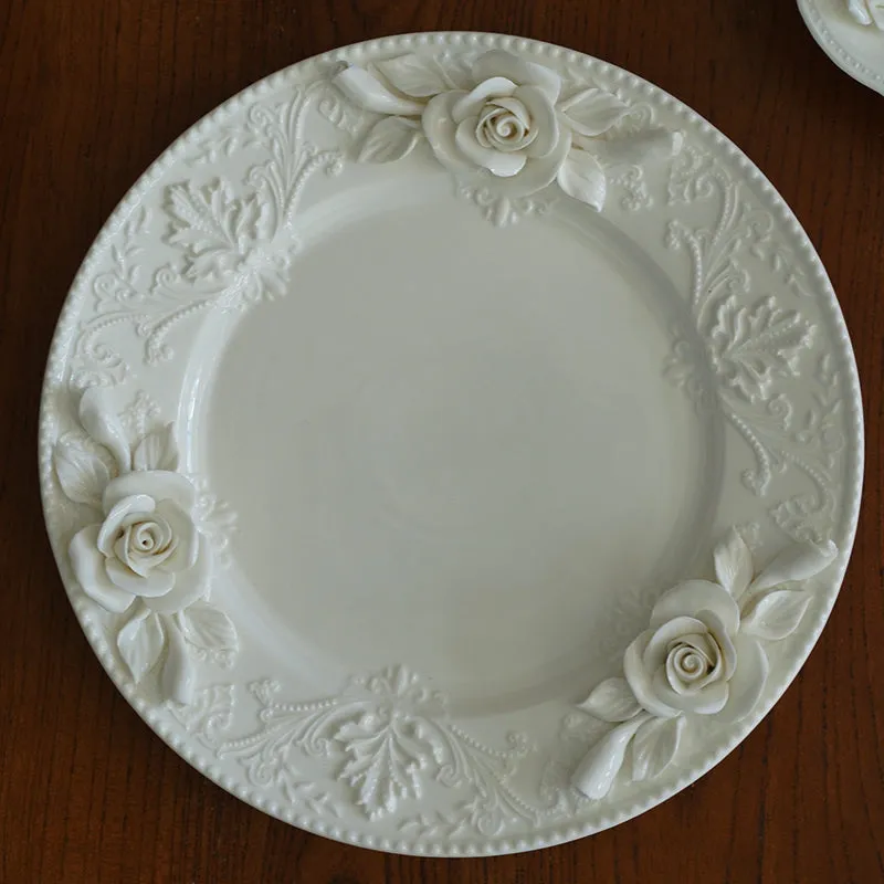 Flower Pattern Ceramic Plate