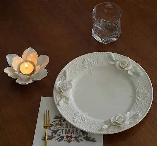 Flower Pattern Ceramic Plate