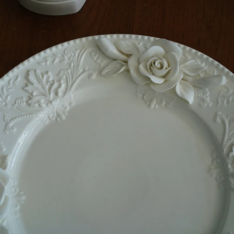 Flower Pattern Ceramic Plate