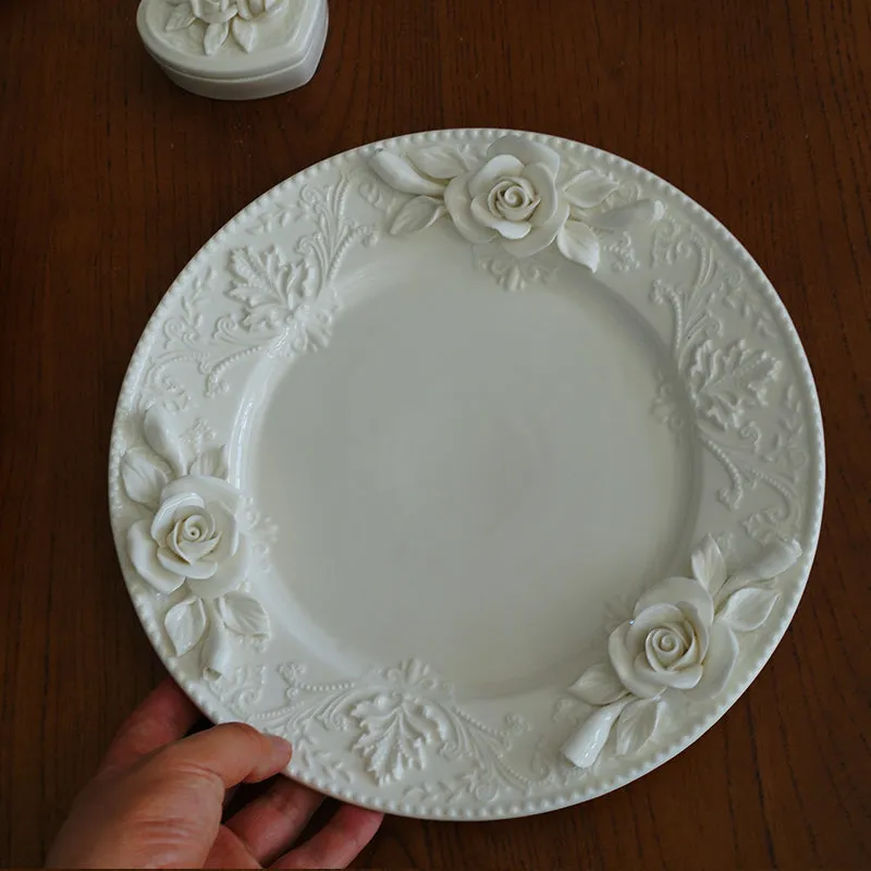 Flower Pattern Ceramic Plate