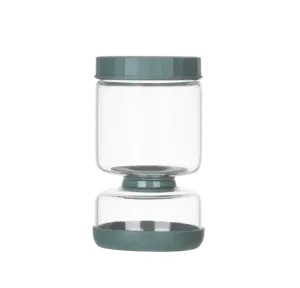 Genicook Dual-Part Glass Pickle Jar: The Flip-Over, Mess-Free Serving, Hand Blown Glass, Food Preserver