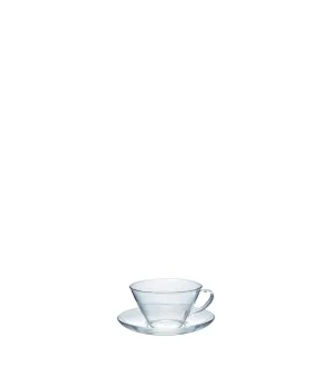 Hario Wide Glass Cup & Saucer