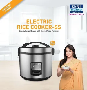 Kent 18/10 Steel Ss Non Sticky Ceramic Coating Electric Rice Cooker (KENELRICE, Grey)