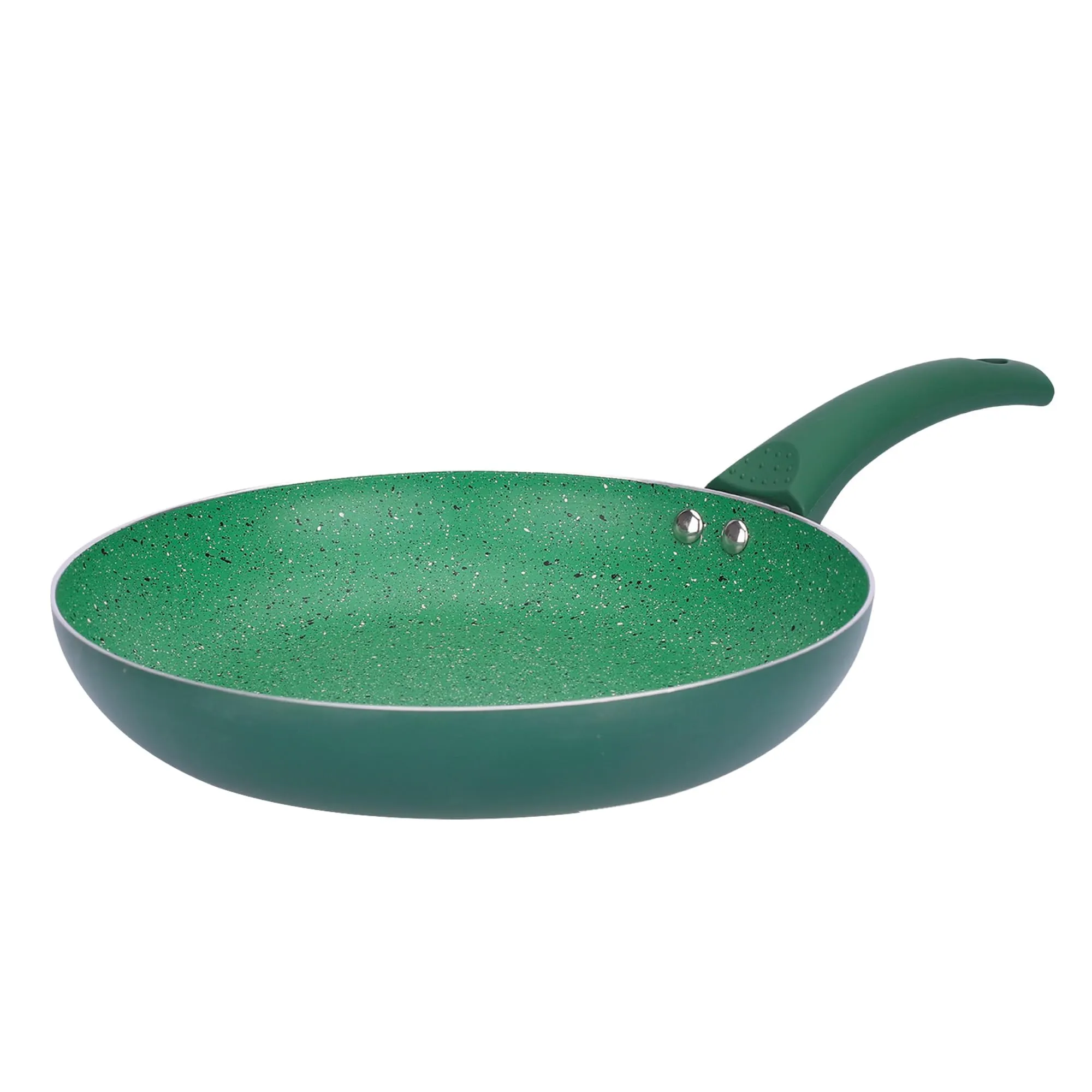 Kuber Industries Non-Stick Aluminum Frying Pan with Handle | Lightweight Induction Pan for Omelettes & Fish Cooking & Tadka | Scratch Resistent, Gas & Induction Compatible | Light Green