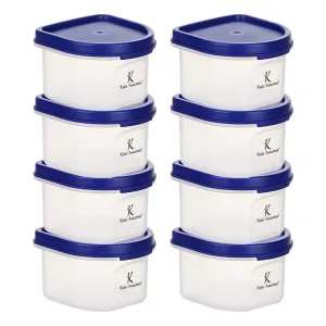 Kuber Industries Storage Utility Container|Plastic Unbreakable Food Storage Jar|Leak Roof,BPA Free Food Kitchen Organizer with Lid,250 ML,Set of 8 (White) (Pack of 5)