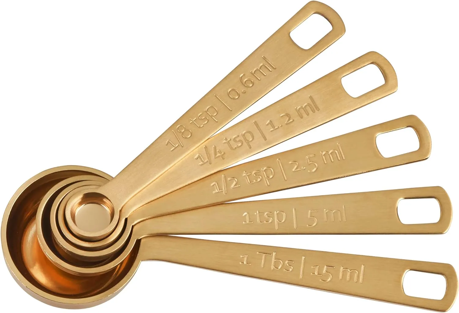 Le Creuset Set of 5 Measuring Spoons - Gold