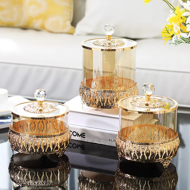 Metal Glass Candy Jar Storage Jar Storage Jar Decoration