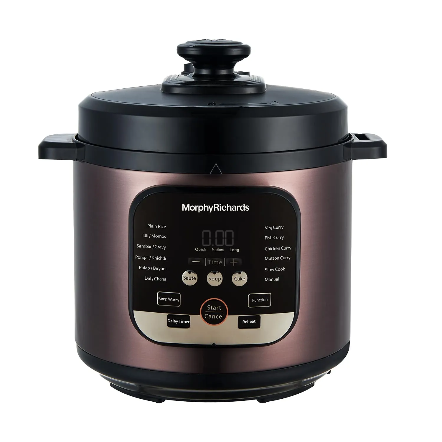 Morphy Richards WizPot 6 Litres 1000W Electric Pressure Cooker| Customised Preset for Indian Cooking| Automatic Shut-Off| Metallic Brown