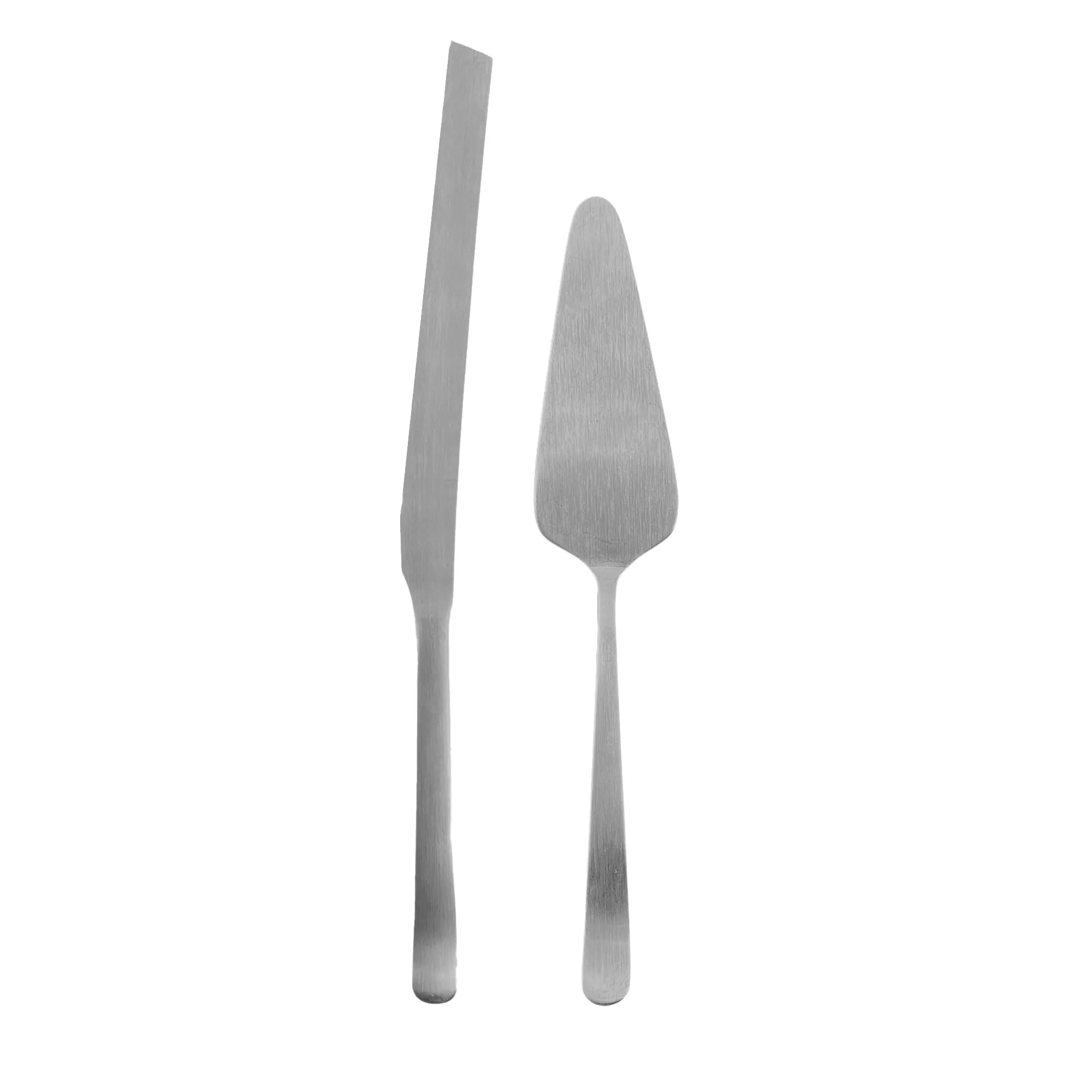 Oslo Matte Stainless Steel 2 Piece Cake Service Set