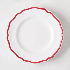 Painted Red Border Ceramic Appetizer Plate