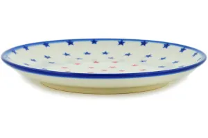 Polish Pottery Dessert Plate Star Spangled