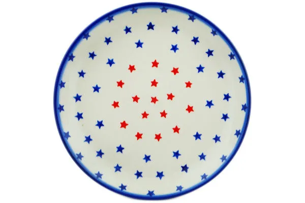 Polish Pottery Dessert Plate Star Spangled