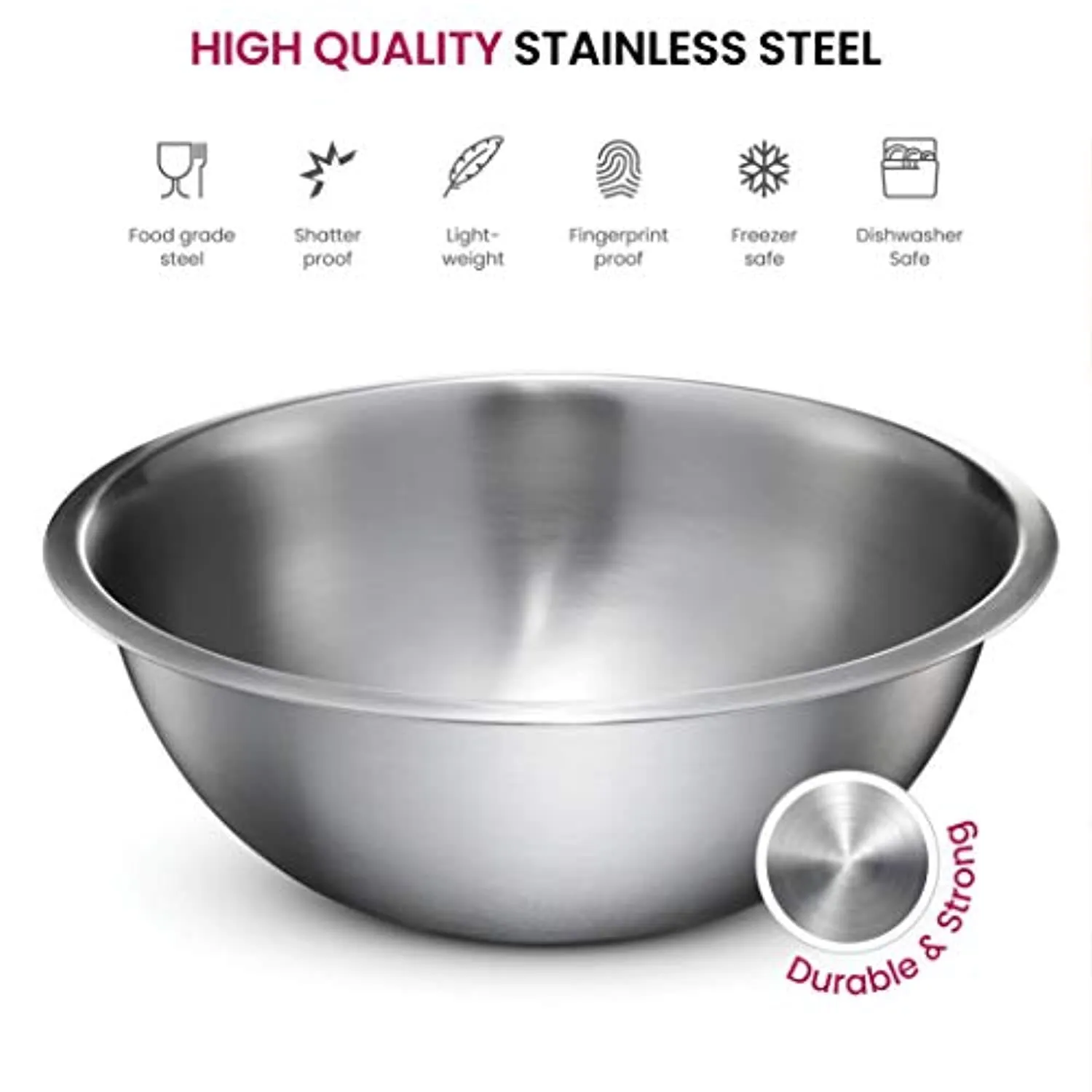 Premium Stainless Steel Mixing Bowls Set of 6