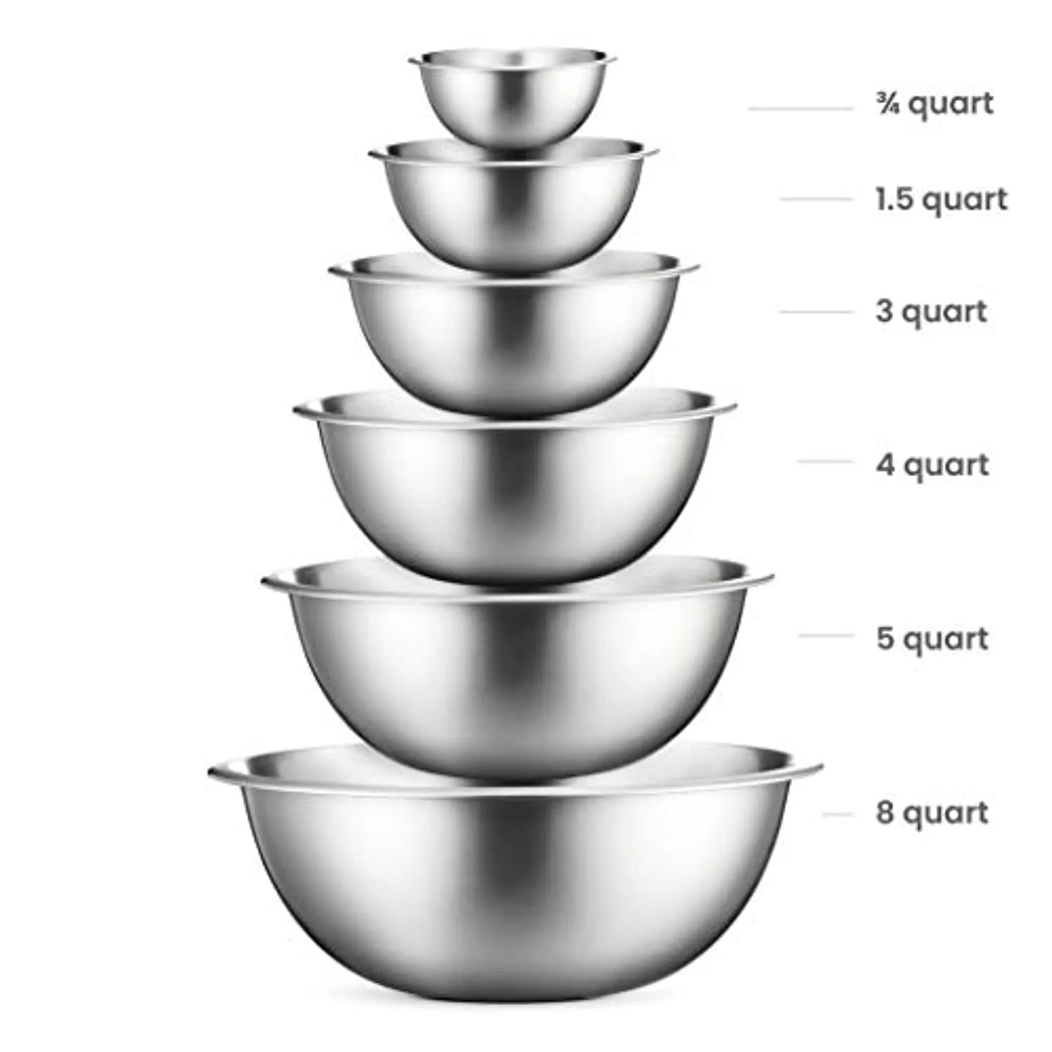 Premium Stainless Steel Mixing Bowls Set of 6