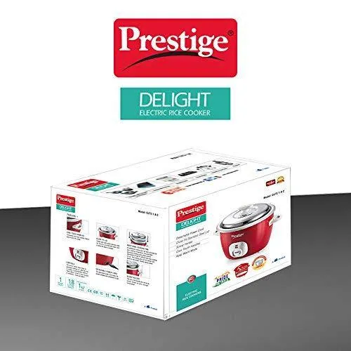 Prestige Delight Electric Rice Cooker Cute 1.8-2 (700 watts) with 2 Aluminium Cooking Pans