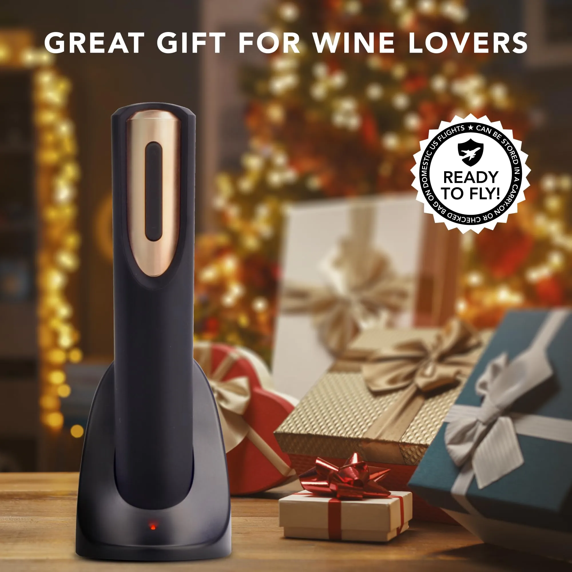 Rechargeable Electric Wine Bottle Opener Black Rose Gold Automatic Corkscrew Gift