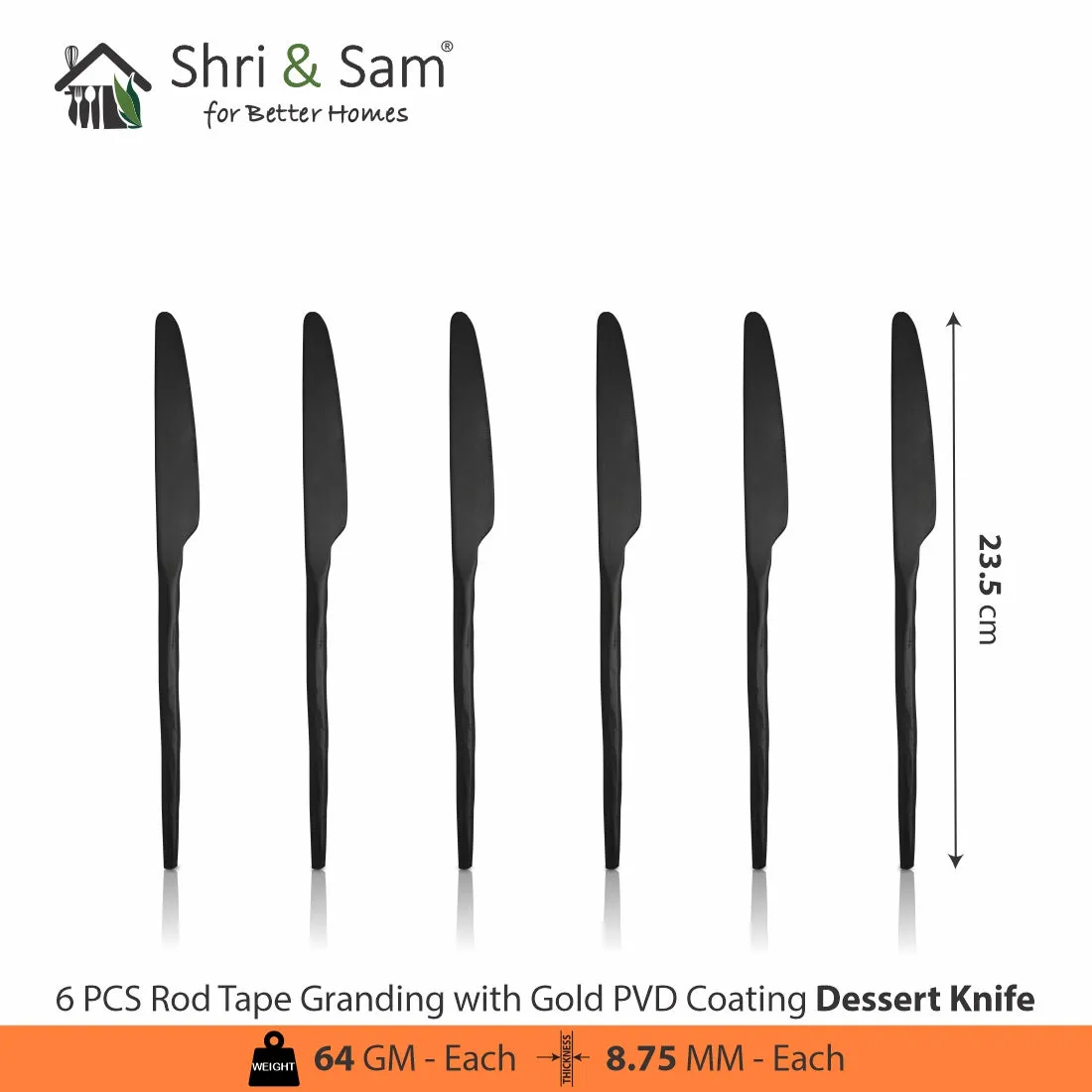 Stainless Steel 24 PCS Cutlery Set with PVD Coating Rod Tape Granding