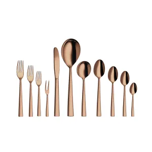 Stainless Steel Cutlery with Rose Gold PVD Coating Lotus Plain