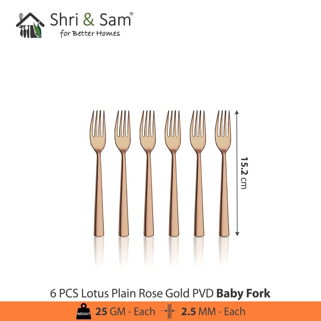 Stainless Steel Cutlery with Rose Gold PVD Coating Lotus Plain