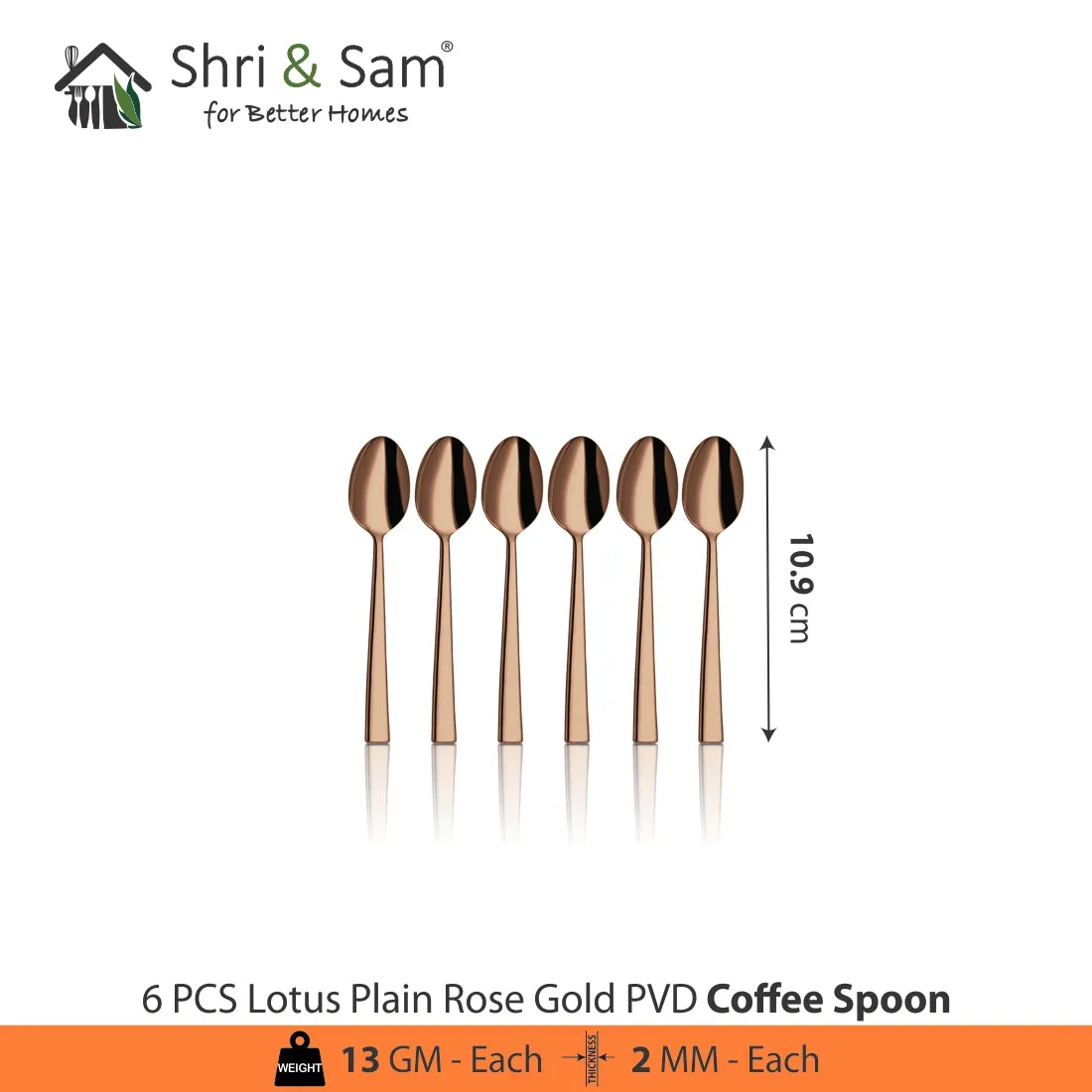 Stainless Steel Cutlery with Rose Gold PVD Coating Lotus Plain