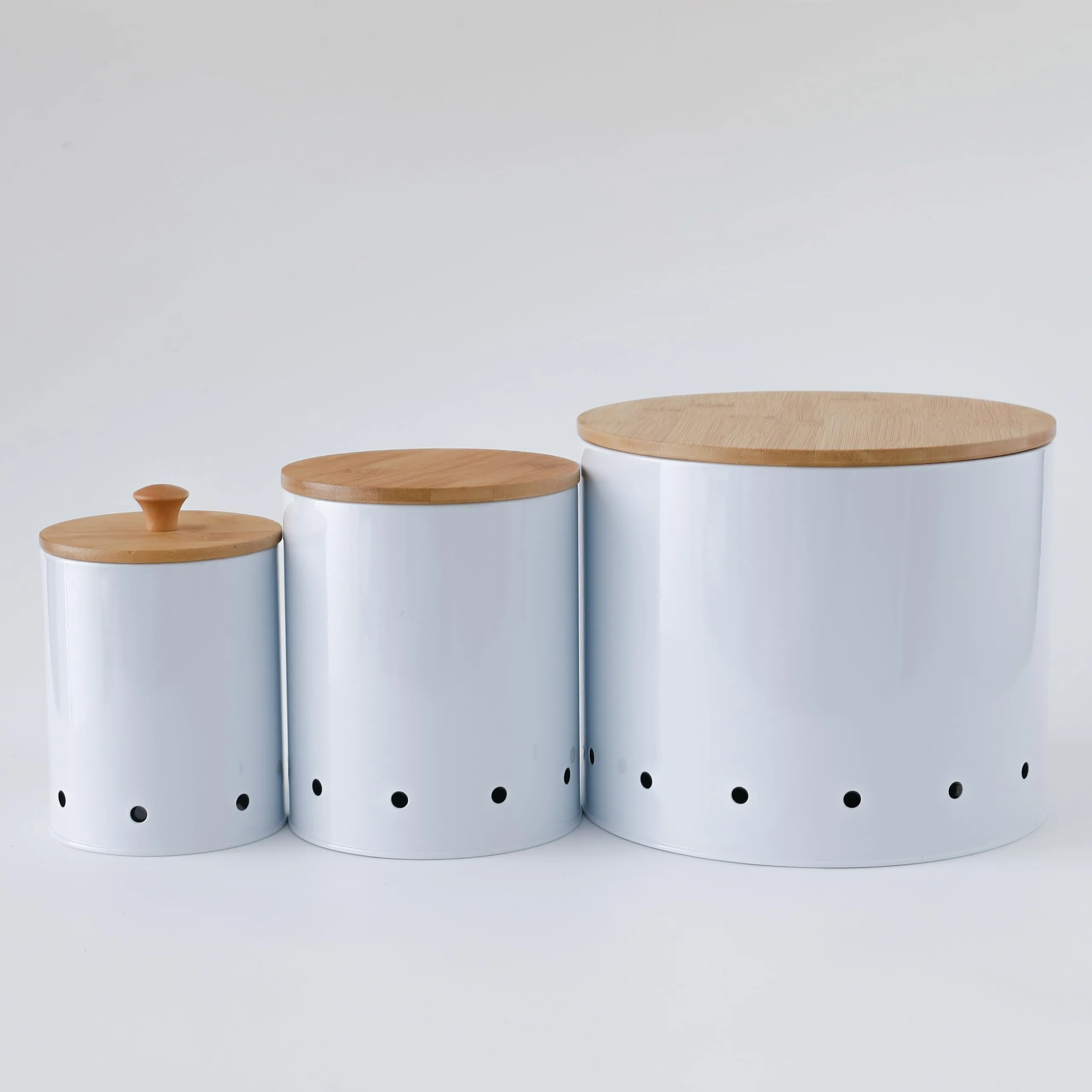 The Better Home Kitchen Containers Set with Bamboo Lid | Groccery Storage Box for Kitchen Set | Kitchen Storage Box Organizer | Set of 3 (11.2X14cm, 14X16.8cm & 22.5X18.8cm)|White