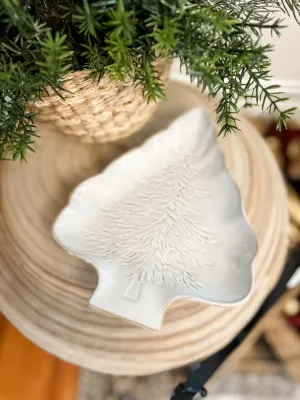 Tree shaped plate with embossed design