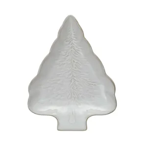 Tree shaped plate with embossed design