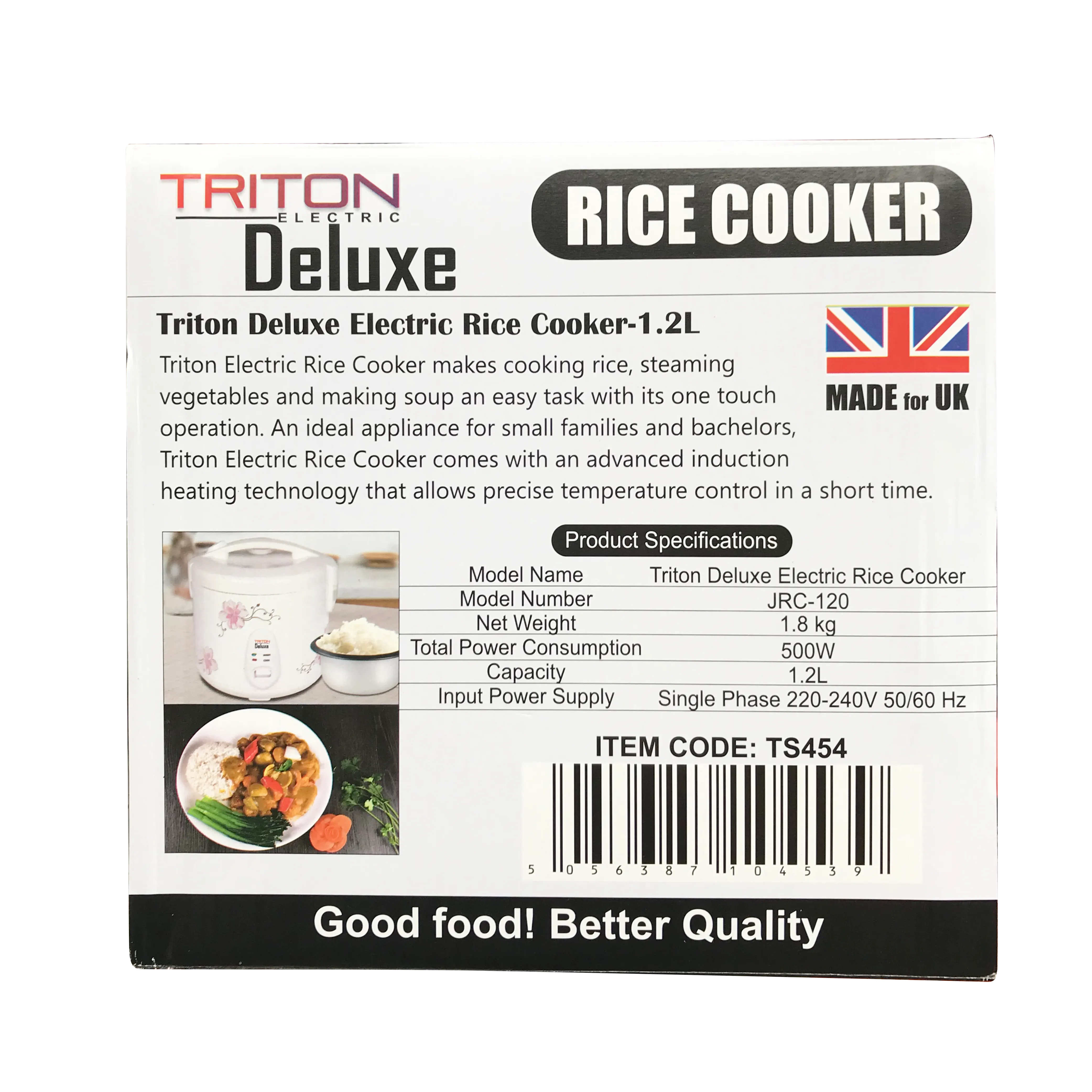 TRITON Deluxe Electric Rice Cooker - 1.2L