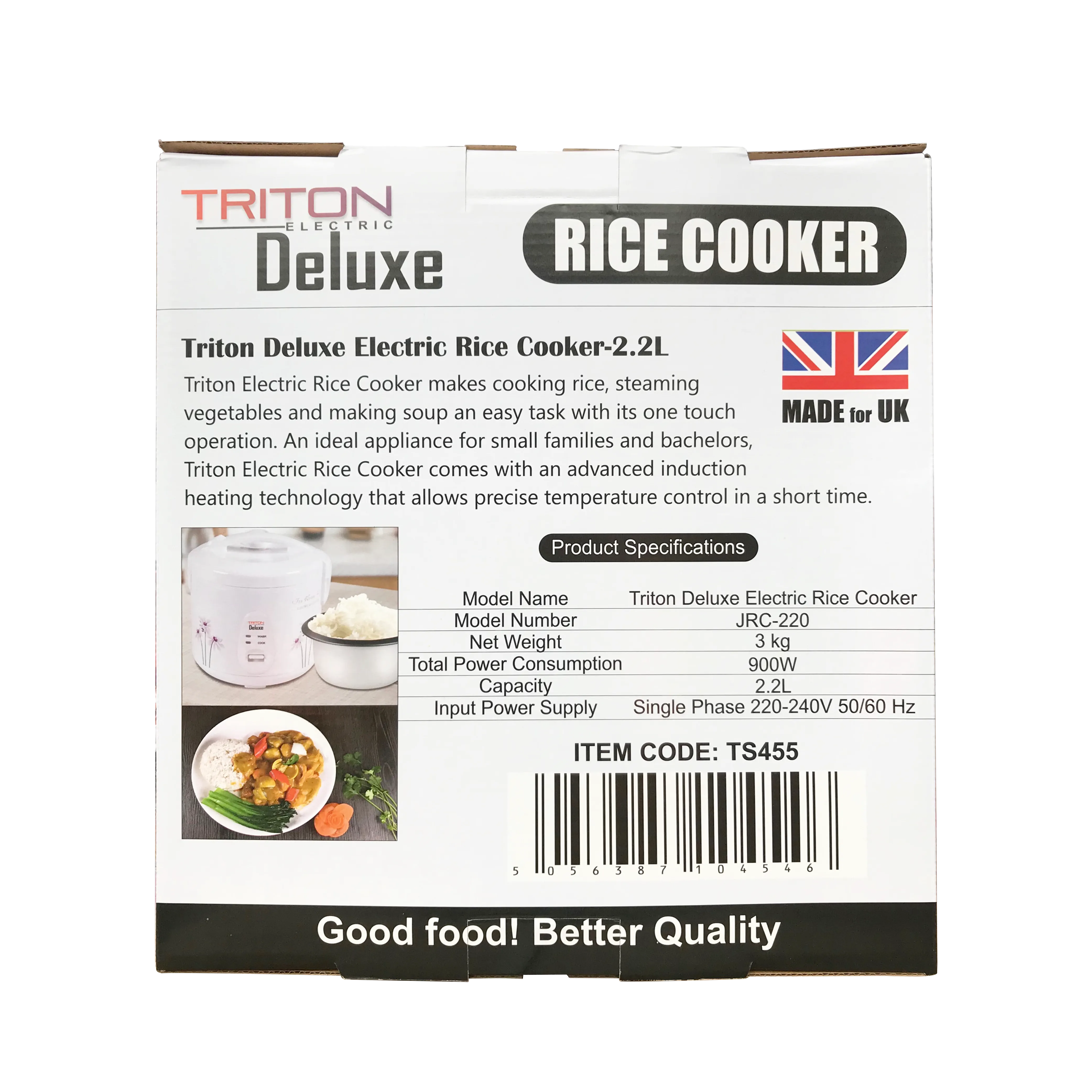 TRITON Deluxe Electric Rice Cooker - 2.2L