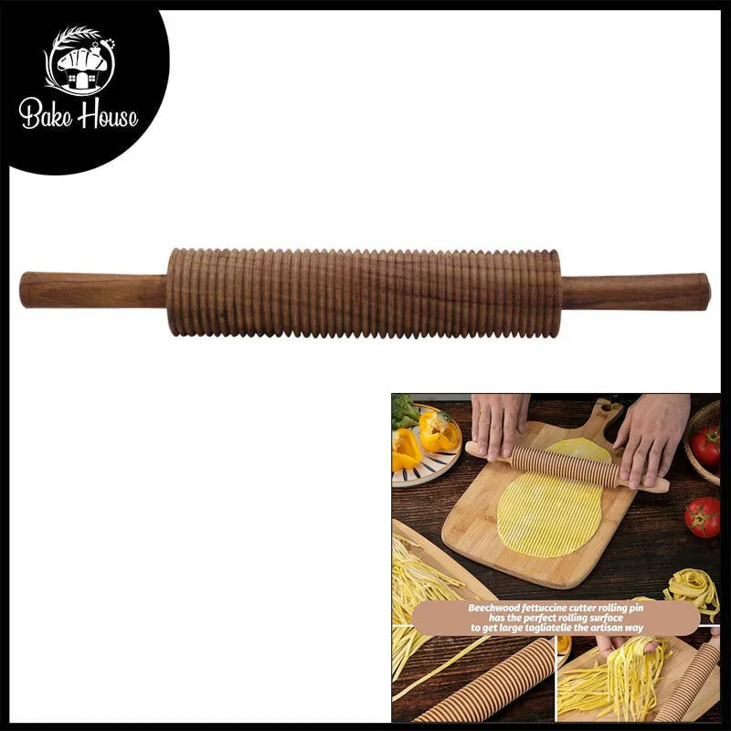 Wooden Rolling Pin Spaghetti Pasta Cutter 18Inch